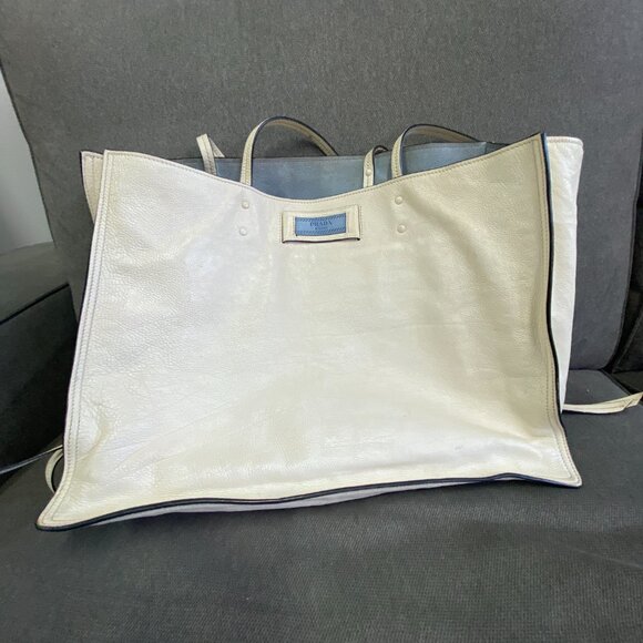 Prada Cream Glace Calf Leather Etiquette Tote Bag - Picture 2 of 16